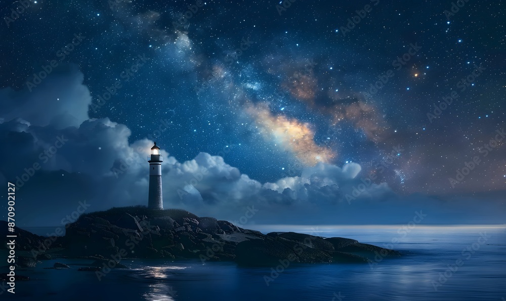 Lighthouse Under a Starry Sky Lighthouse Under a Starry Sky