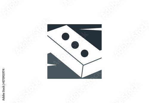 Concrete logo with masculine style design, Vector illustration