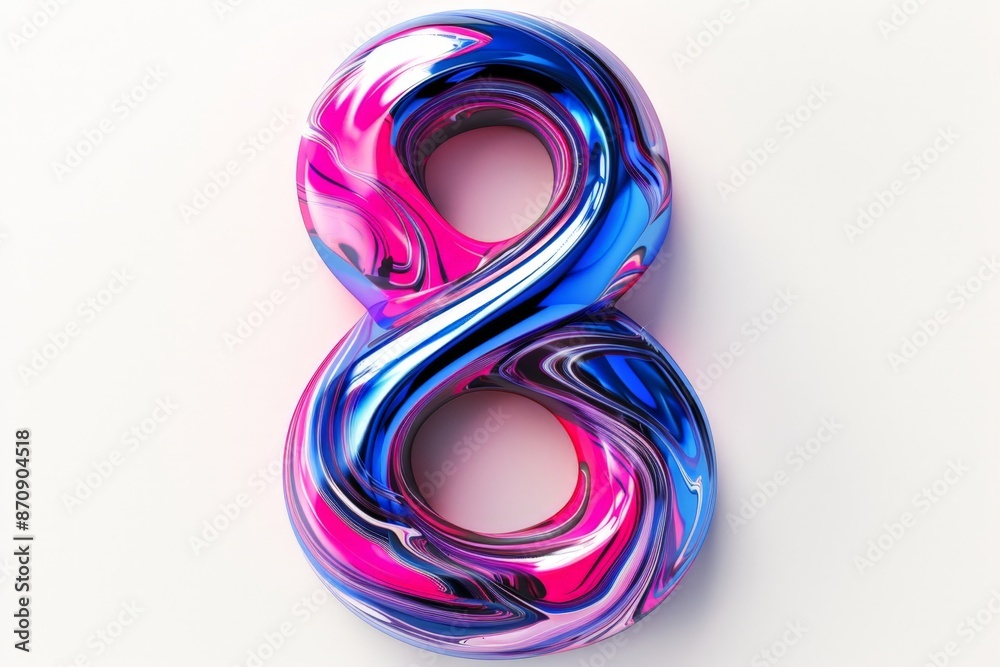 Vibrant Pink and Blue Abstract Infinity Symbol on a Clean White Background Vibrant Pink and Blue Abstract Infinity Symbol on a Clean White Background