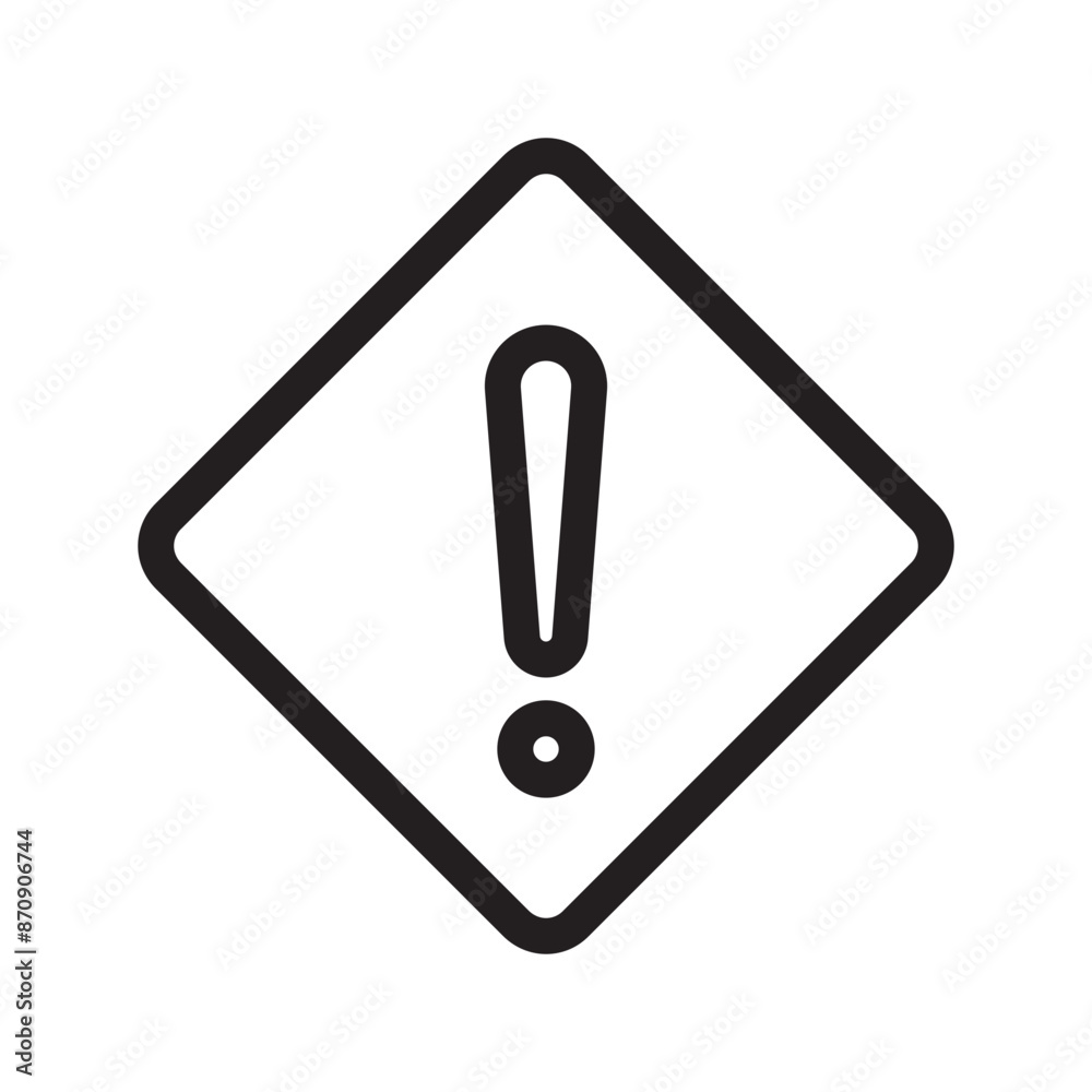 Attention Warning sign icon Black line art vector Attention Warning sign icon Black line art vector