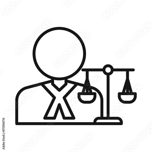 Attorney in law icon Black line art vector