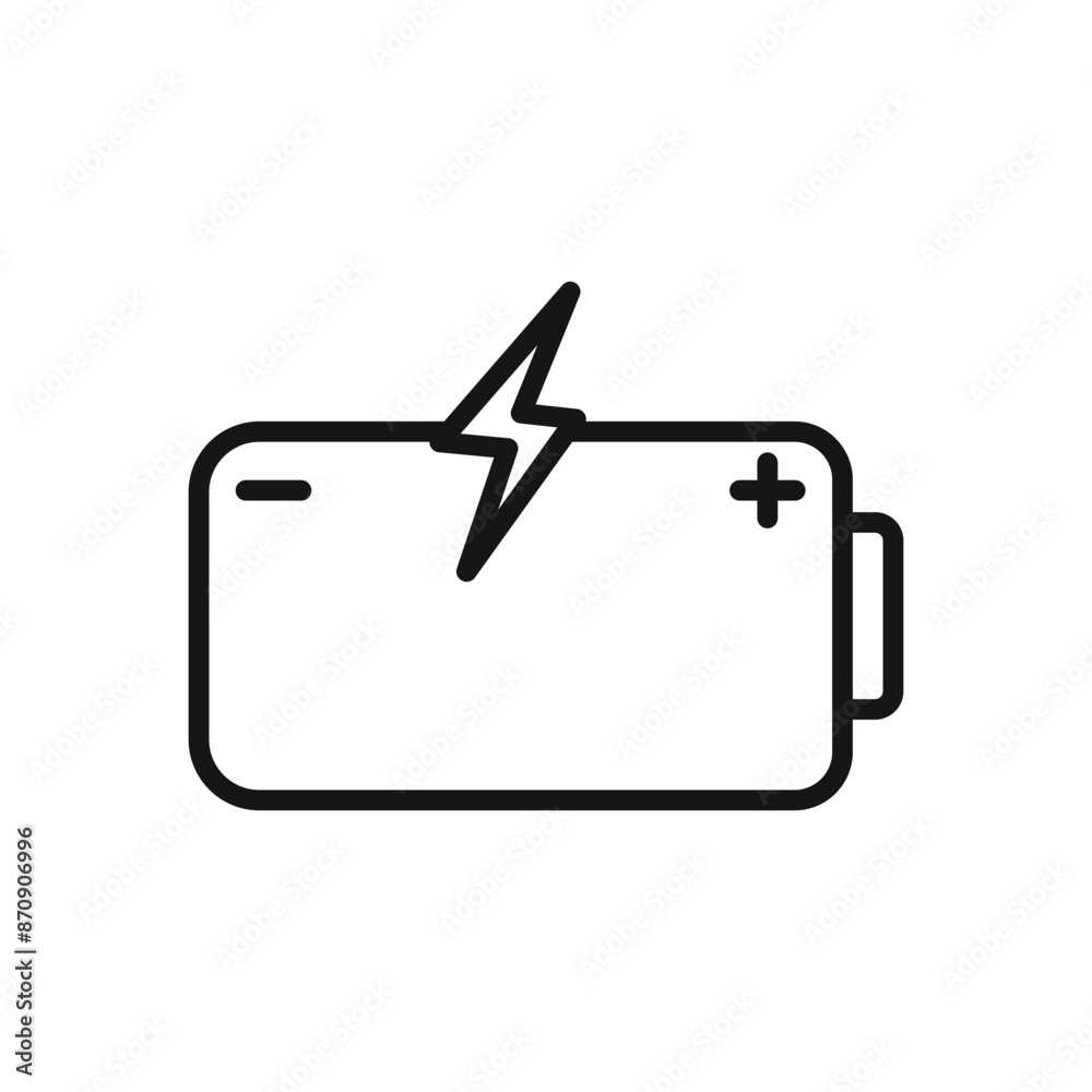 Charging battery icon Black line art vector Charging battery icon Black line art vector