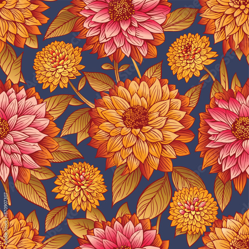 seamless texture for fabrics and paperjungle thickets with flowers