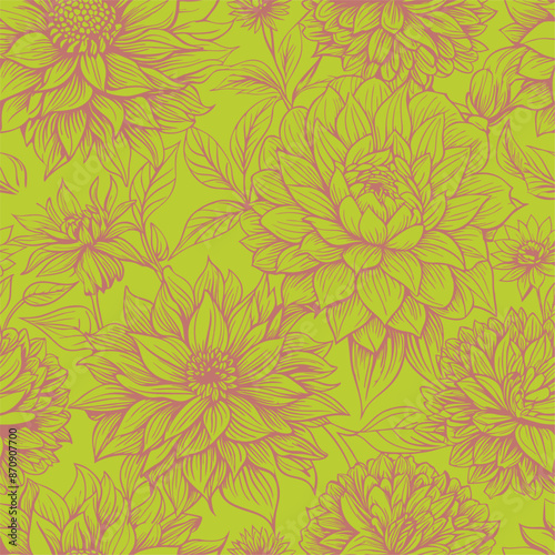 seamless texture for fabrics and paperjungle thickets with flowers