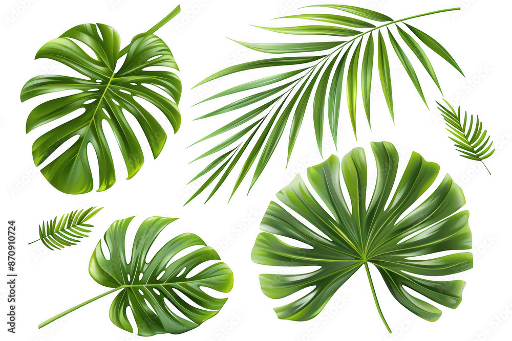 Green Palm Leaves with Detailed Fronds Green Palm Leaves with Detailed Fronds