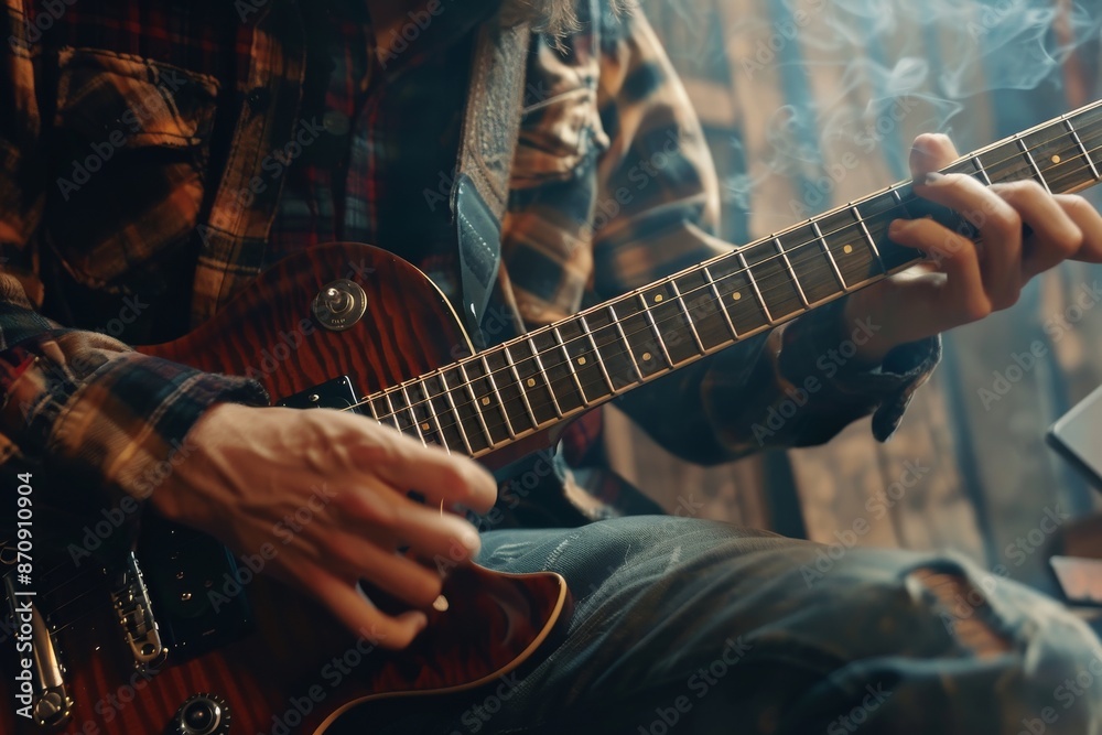 a musician fully immersed in their craft, the guitar an extension of their soul. the atmosphere is electric with creative energy a musician fully immersed in their craft, the guitar an extension of their soul. the atmosphere is electric with creative energy