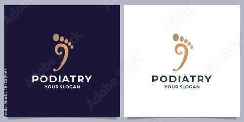 podiatry Reflexology logo design luxury concept Premium Vector