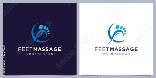 Foot care logo massage design template with half circle creative concept