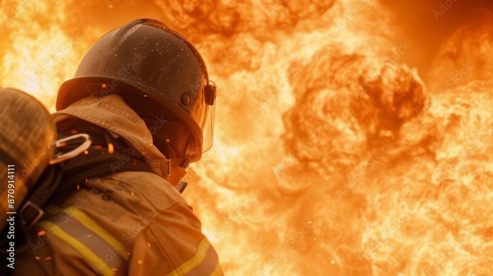 Dramatic action shot of a firefighter rescuing a child from a burning building, intense flames and smoke, heroism and urgency depicted Dramatic action shot of a firefighter rescuing a child from a burning building, intense flames and smoke, heroism and urgency depicted