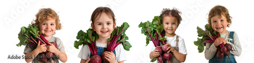 group of children with vegestable photo