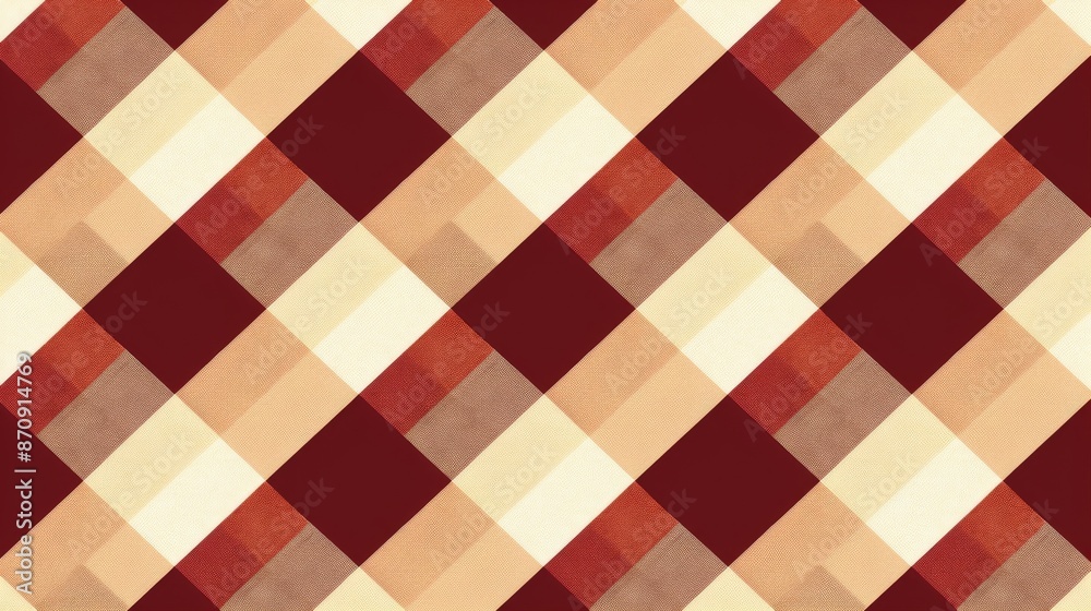 Seamless plaid pattern in warm autumn colors of orange and brown, ideal for cozy seasonal designs and rustic textiles Seamless plaid pattern in warm autumn colors of orange and brown, ideal for cozy seasonal designs and rustic textiles