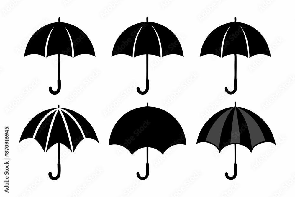 Umbrella icon set. Vector illustration Umbrella icon set. Vector illustration