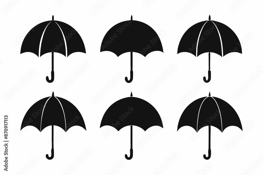 Umbrella icon set vector illustration, Set of Umbrella Silhouette Vector Umbrella icon set vector illustration, Set of Umbrella Silhouette Vector