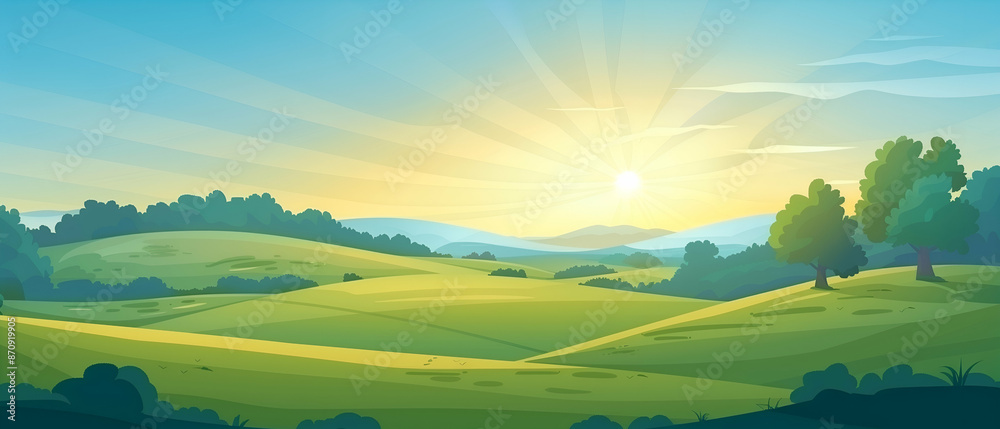 Rolling Green Hills at Sunset. Rolling Green Hills at Sunset.