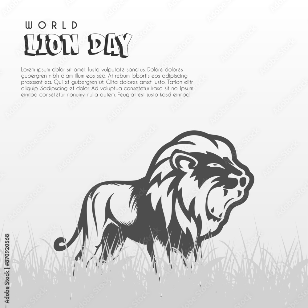 Fototapeta premium illustration of a Background for World Lion Day. August 10th, great for greeting card