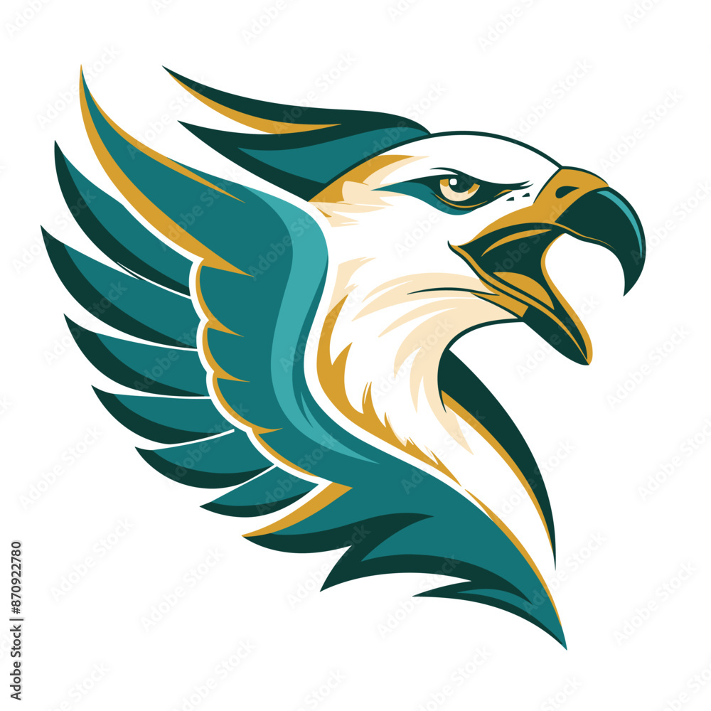 Fototapeta premium Illustrated Eagle Mascot: Logo, Mascot, Illustration, Vector Graphic for Sport and E-Sport Gaming Teams