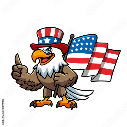 cartoon of eagle as 4th june mascot