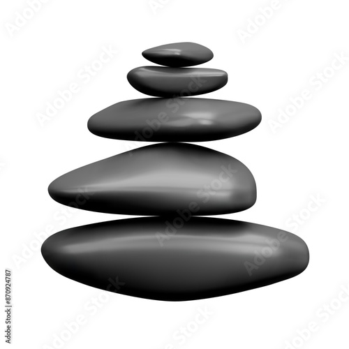 Stack of stones in vector illustration for spa or nature scenes.