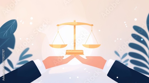 Wallpaper Mural Hands holding a glowing justice scale with cultural emblems, rights celebration, commemoration Torontodigital.ca