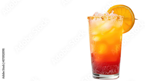Wallpaper Mural Fruity tropical cocktail with orange slice on white background or PNG Torontodigital.ca