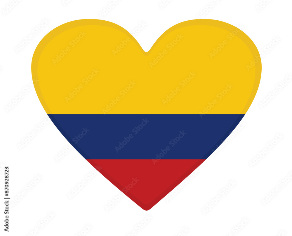 Fototapeta premium Columbia flag heart shaped. vector