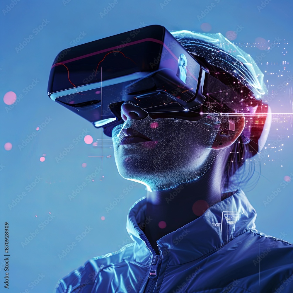 an image of a person using VR and AR googles an image of a person using VR and AR googles