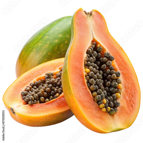 papaya isolated on white photo