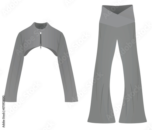 Bolero shirt and pants. vector