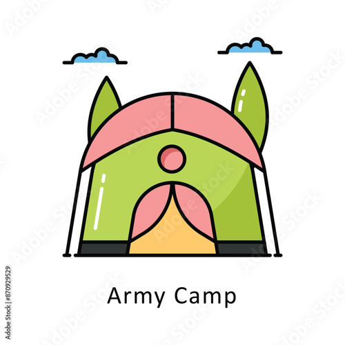 Army Camp vector   Filled outline Design illustration. Symbol on White background EPS 10 File