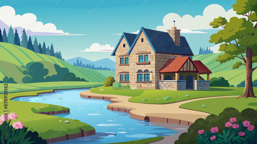 custom made wallpaper toronto digitalanime style the gentle flow of the river mirrors