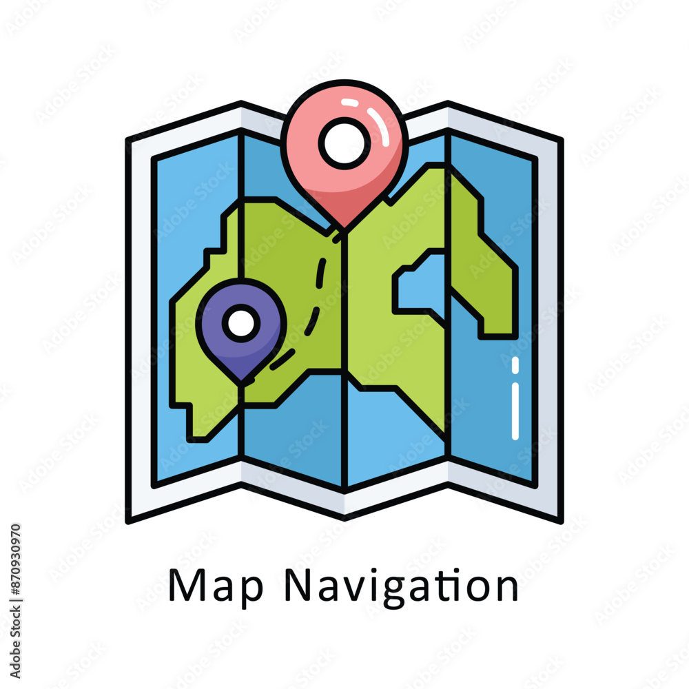 Map Navigation vector   Filled outline Design illustration. Symbol on White background EPS 10 File