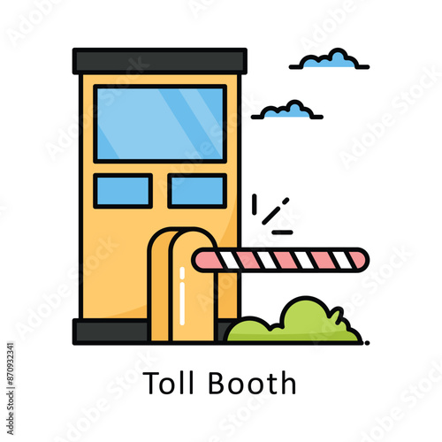 Toll Booth vector   Filled outline Design illustration. Symbol on White background EPS 10 File