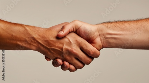 Close-up shot of two hands shaking, symbolizing unity and collaboration