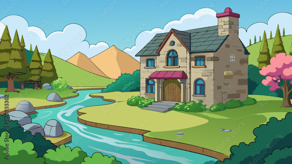 anime style the gentle flow of the river mirrors anime style the gentle flow of the river mirrors