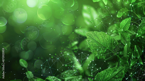 Sustainable Corporate Green Background with Eco-Technology and Renewable Energy