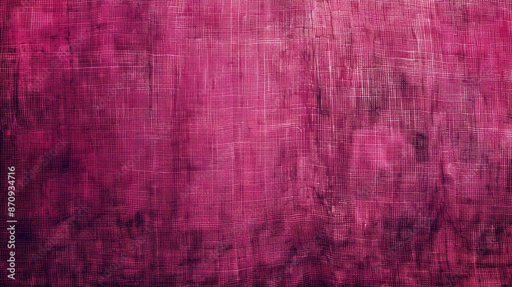 Fototapeta premium Raspberry Delight abstract vintage fabric background for design. Fabric cloth canvas texture. Rough, grain. Matte
