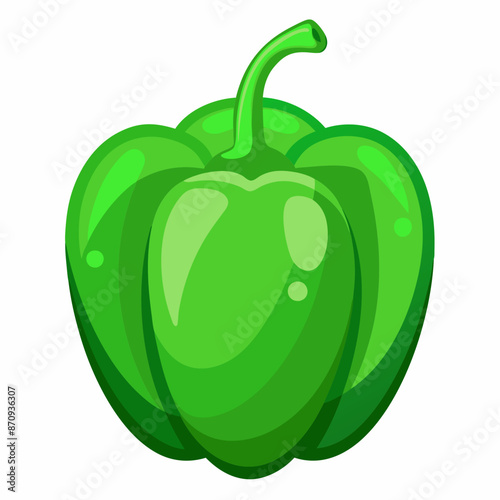 green pepper isolated on white