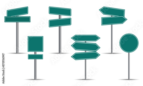 Collection of illustration empty road sign different shape