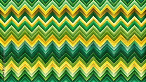 Yellow and green zigzag pattern design.