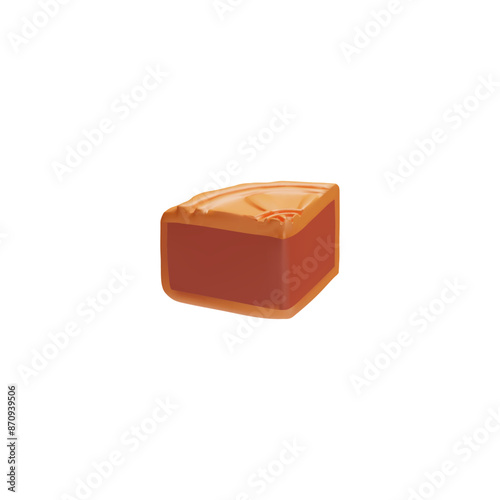 Moon cake quarter cut 3D plastic style vector, traditional Chinese round pastry bakery eaten during Mid Autumn festival