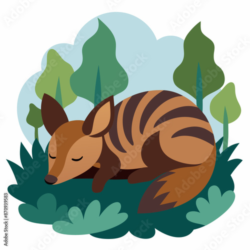 ai generated, aardwolf, vector, animal, carnivore, aardwolf illustration, wildlife, striped hyena, nocturnal, termite eater, digital art, African wildlife, cartoon aardwolf, aardwolf icon, aardwolf lo photo