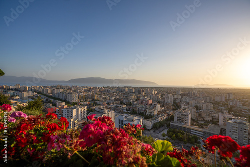Albania- Vlora- cityscape as seen from hill Kuzum Baba. photo