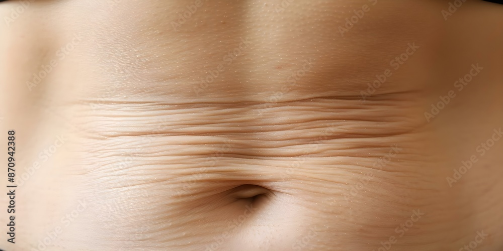 Fototapeta premium Closeup of loose abdominal skin pos. Concept Abdominal Skin, Loose Skin, Closeup Photography, Body Positivity