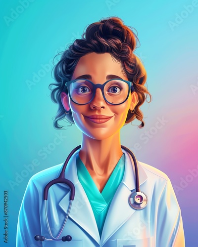 Doctor conducting a telemedicine consultation, health, remote healthcare photo