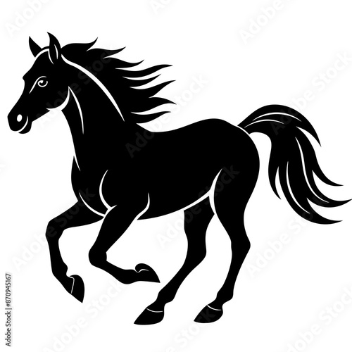 Dynamic Horse Run Vector Illustration