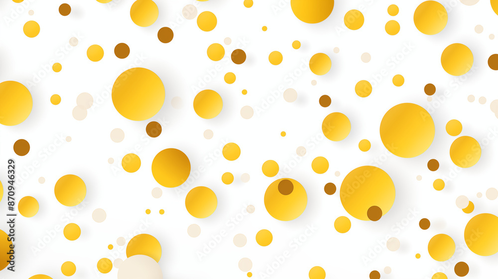 Yellow Ball Dots on White Background, Abstract Image, Texture, Pattern Background, Wallpaper, Background, Cell Phone Cover and Screen, Smartphone, Computer, Laptop, 9:16 and 16:9 Format - PNG