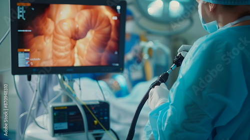 Endoscopy Procedure Medical Professional Monitoring Equipment Hospital