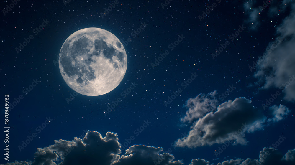 A large full moon in a night sky A large full moon in a night sky