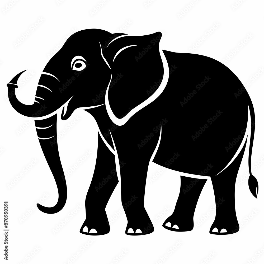 Fototapeta premium elephant cartoon isolated on white