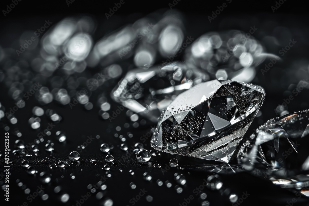 many diamonds on black background. ai generative many diamonds on black background. ai generative